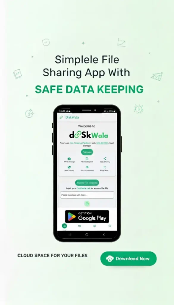 DiskWala MOD APK user data safety screen showing secure file protection
